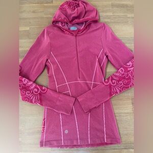 Athleta Pink Hooded Long Sleeve Base Layer Top